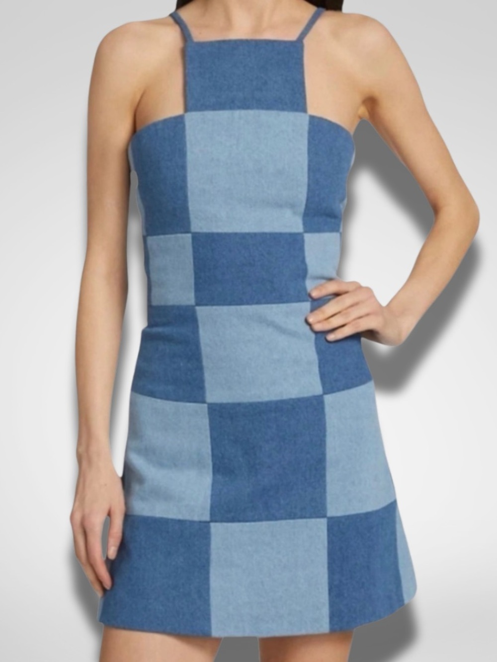 Bruce Glen Checkered Denim Dress